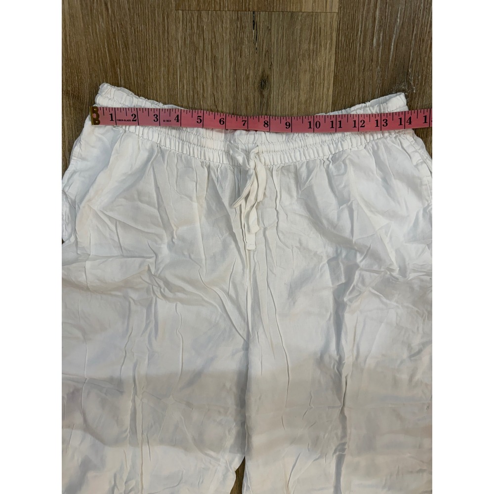 Athleta Cotton Dreams Sleep Culotte Womens M White Wide Leg Pajama Pants Lounge - Picture 4 of 8
